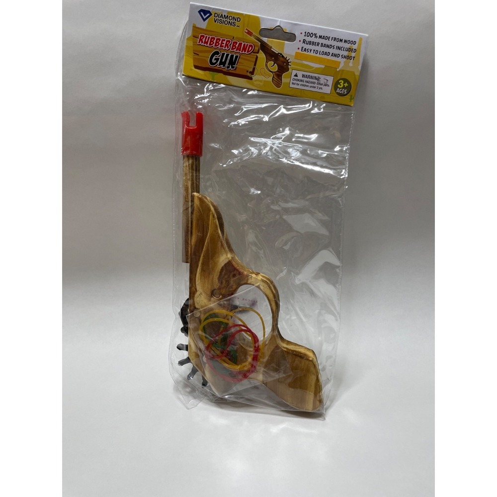 Rubberband Shooting Toy Set of Two New in Package Diamond Vision Wood